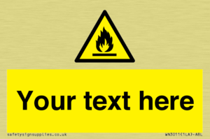 Custom flammable sign